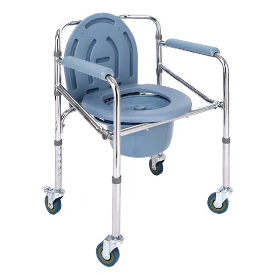 Sedile WC regolabile in altezza con ruote Sedile WC pieghevole