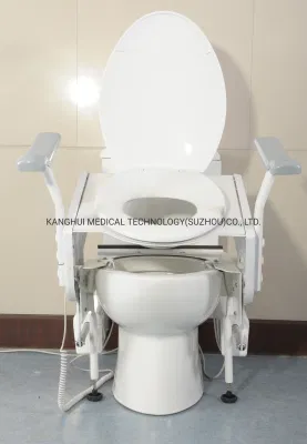 Il comando manuale elettrico regola l'altezza del sedile del WC per anziani