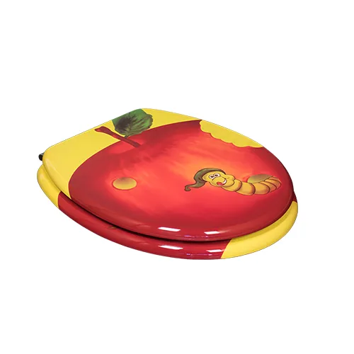 Sedile WC con cerniera a sgancio rapido con motivo